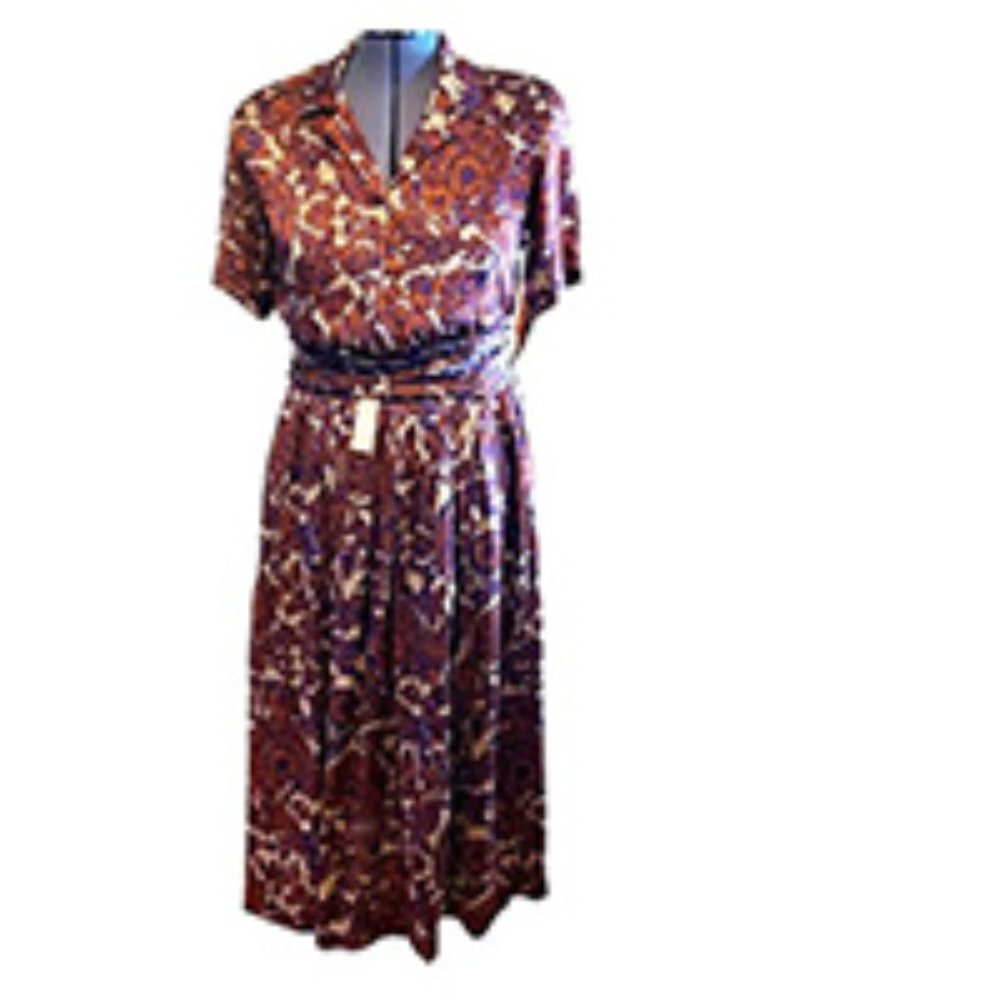 Anne Klein II Floral Silk Top & Skirt and Belt Set Size 10/12